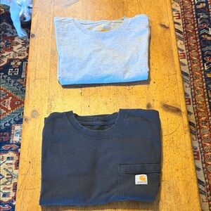 Carhartt Black Pocket Tee and Light Gray Crew T-Shirt - 2-Pack